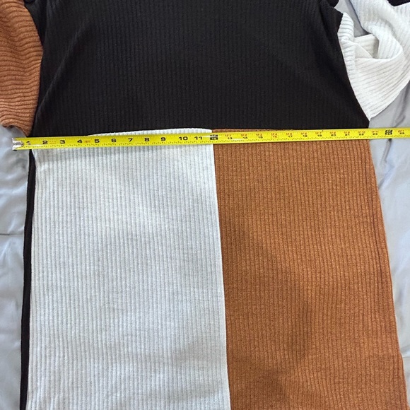 SHEIN • Brown & Black Blocked Sweater Dress • sz L • - Picture 6 of 6